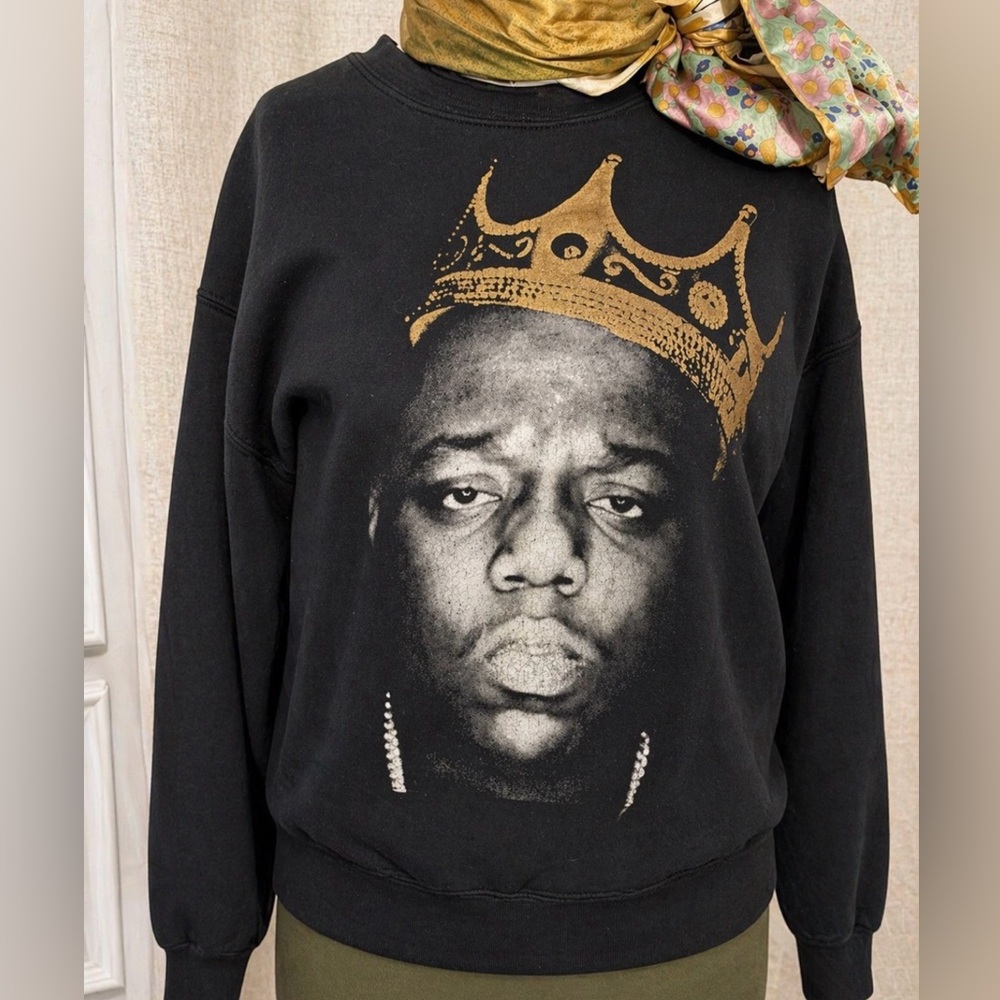 Biggie Smalls Crown Sweatshirt Notorious BIG Graphic Crewneck Hip Hop Streetwear